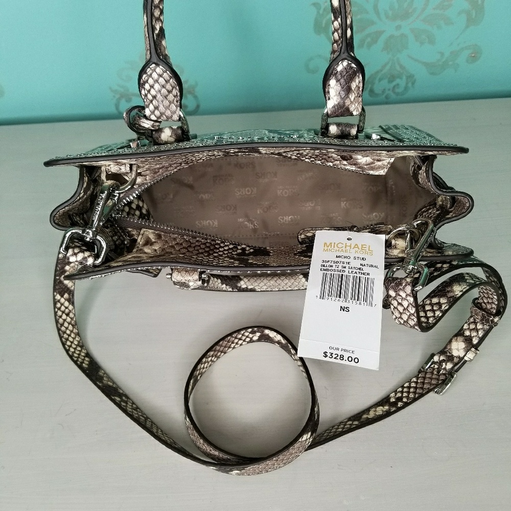NWT Michael Kors Dillon Natural Medium Satchel - Picture 5 of 8